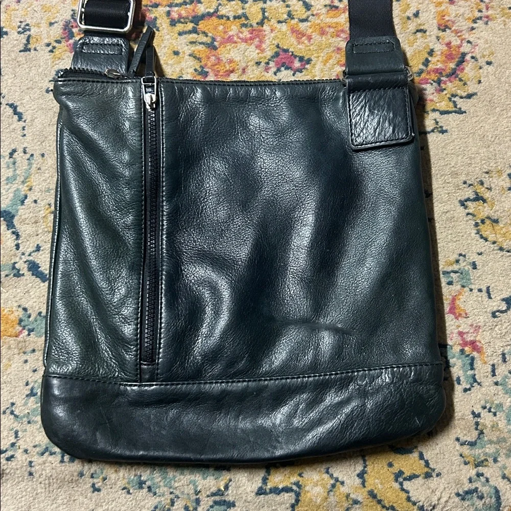Margo Dark Green‎ And Black Leather Crossbody